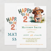 INVITATION JOYEUX 2ÈME ANNIVERSAIRE SAFARI JUNGLE (Devant / Derrière)