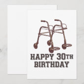 Invitation Joyeux 30e Anniversaire Aides de Marche Drôles (Devant / Derrière)