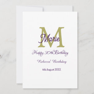 Invitation Joyeux 30e Anniversaire monogramme moderne goldena