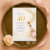 Joyeux 40e Anniversaire Champagne Rose Gold
