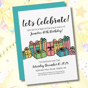 Invitation Joyeux 40e Anniversaire Coloré