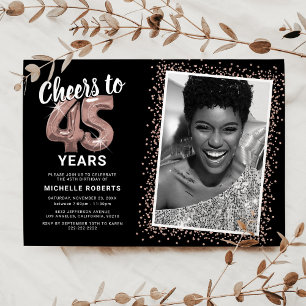 Invitation Joyeux 45e anniversaire à Cheers to The Years