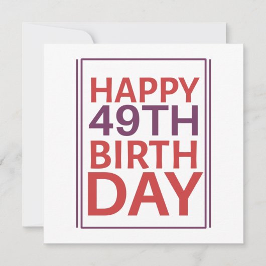 Invitation Joyeux 49e Anniversaire. (Devant)