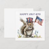 Invitation Joyeux 4 juillet écureuil (Devant / Derrière)