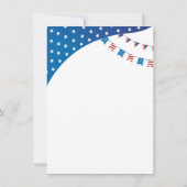 Invitation Joyeux 4 juillet rouge blanc et bleu patriotique (Dos)