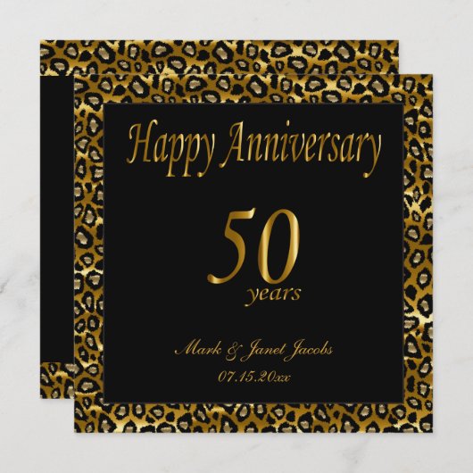 Invitation Joyeux 50e Anniversaire (Devant / Derrière)