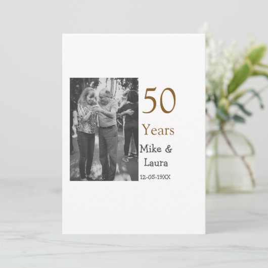 Invitation Joyeux 50e anniversaire ajouter nom du couple date (Debout devant)