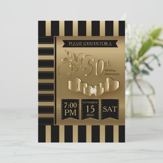 Invitation Joyeux 50e anniversaire de mariage (Debout devant)