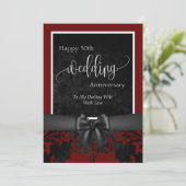 Invitation Joyeux 50e anniversaire de mariage photo tradition (Debout devant)