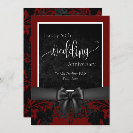 Invitation Joyeux 50e anniversaire de mariage photo tradition (Devant / Derrière)