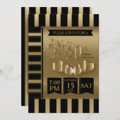 Invitation Joyeux 50e anniversaire d'or (Devant / Derrière)