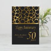 Invitation Joyeux 50e anniversaire d'or | Motif Giraffe (Debout devant)