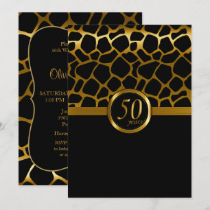 Invitation Joyeux 50e Anniversaire Motif Girafe