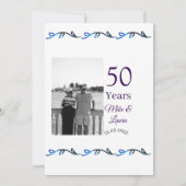Invitation Joyeux 50e anniversaire nom couple date mariage (Dos)