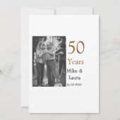 Invitation Joyeux 50e anniversaire nom couple date mariage (Dos)