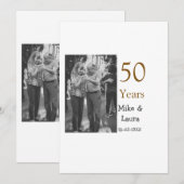 Invitation Joyeux 50e anniversaire nom couple date mariage (Devant / Derrière)
