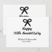 Invitation Joyeux 50e anniversaire nom du couple date de mari (Devant / Derrière)