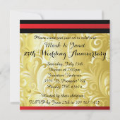 Invitation Joyeux 50e Anniversaire | Tourbillons Dorés (Dos)