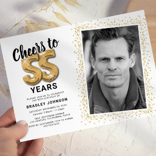 Invitation Joyeux 55e anniversaire à Cheers, la photo