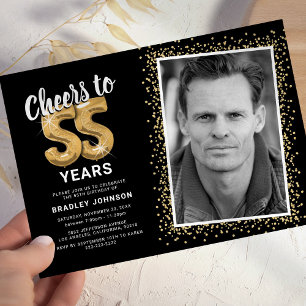 Invitation Joyeux 55e anniversaire à Cheers, la photo des ann