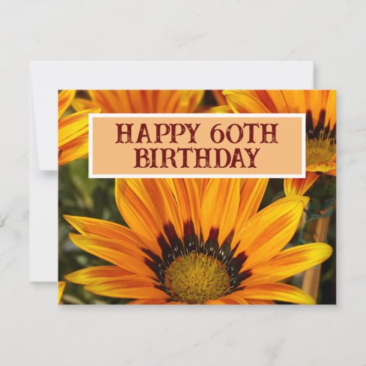 INVITATION JOYEUX 60E ANNIVERSAIRE TOURNESOL FLEUR (Devant)