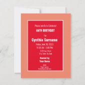 INVITATION JOYEUX 60E ANNIVERSAIRE TOURNESOL FLEUR (Dos)