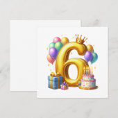 Invitation Joyeux 6e Anniversaire (Devant / Derrière)
