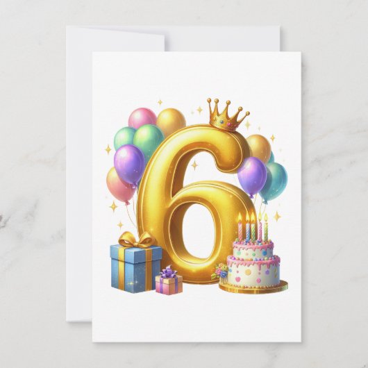 Invitation Joyeux 6ème Anniversaire (Devant)