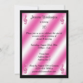 Invitation Joyeux 70e Anniversaire avec des Clés de Sol Roses (Dos)