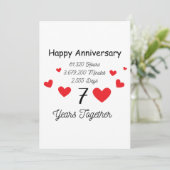 Invitation Joyeux 7e anniversaire - 7 ans ensemble (Debout devant)