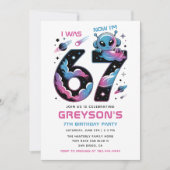 Invitation Joyeux 7e anniversaire dans l'espace | Six et sept (Devant)