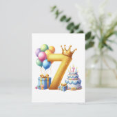 Invitation Joyeux 7ème Anniversaire (Debout devant)