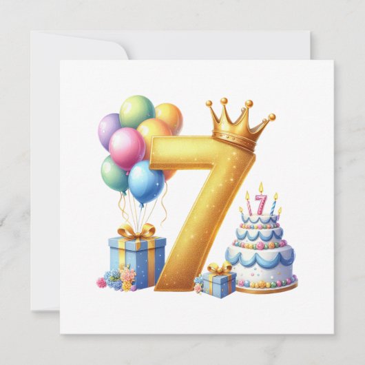 Invitation Joyeux 7ème Anniversaire (Devant)