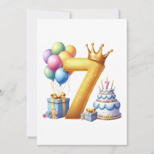 Invitation Joyeux 7ème Anniversaire (Devant)