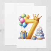 Invitation Joyeux 7ème Anniversaire (Devant / Derrière)