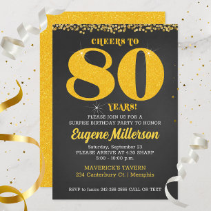 Invitation Joyeux 80e anniversaire 80 ans Quatre-vingts Quatr