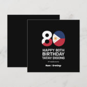 Invitation Joyeux 80e anniversaire Tatay Digong Free Duterte (Devant / Derrière)