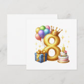 Invitation Joyeux 8e Anniversaire (Devant / Derrière)