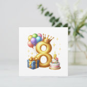 Invitation Joyeux 8e Anniversaire (Debout devant)