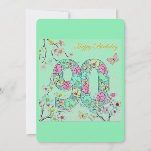 Invitation Joyeux 90ème anniversaire (Devant)
