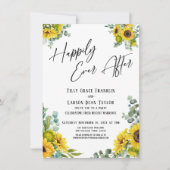 Invitation Joyeux à tout jamais Eucalyptus Tournesol Fête (Devant)