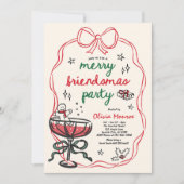 Invitation Joyeux amis Cocktail de Noël Fête de Noël (Devant)