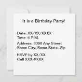 Invitation Joyeux anniversaire (Dos)