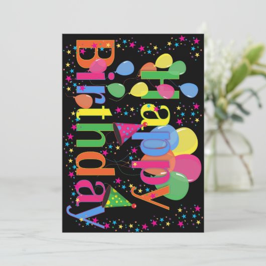 Invitation Joyeux anniversaire (Debout devant)