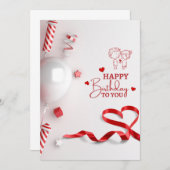 Invitation Joyeux anniversaire (Devant / Derrière)