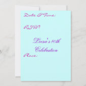 Invitation Joyeux Anniversaire (Dos)