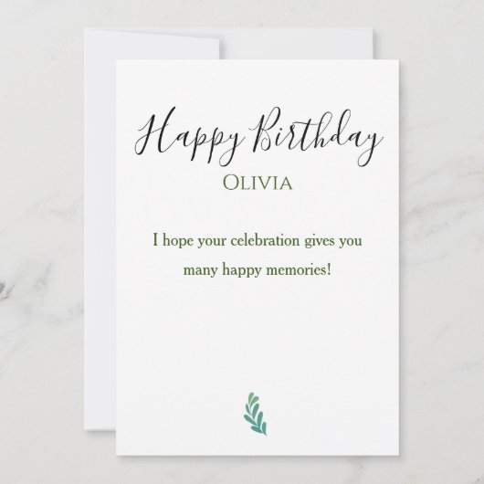 Invitation Joyeux anniversaire (Dos)