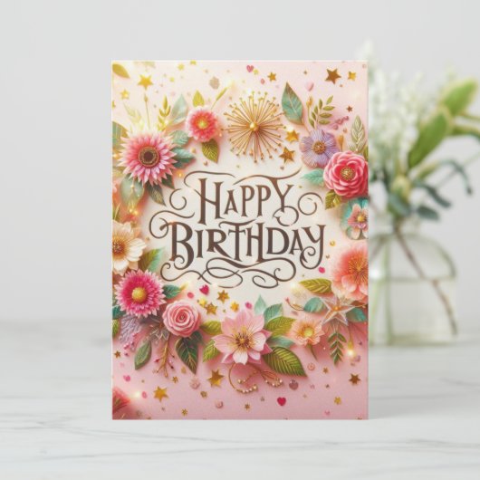 Invitation Joyeux anniversaire (Debout devant)