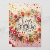 Invitation Joyeux anniversaire (Devant / Derrière)