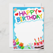 Invitation Joyeux anniversaire (Dos)